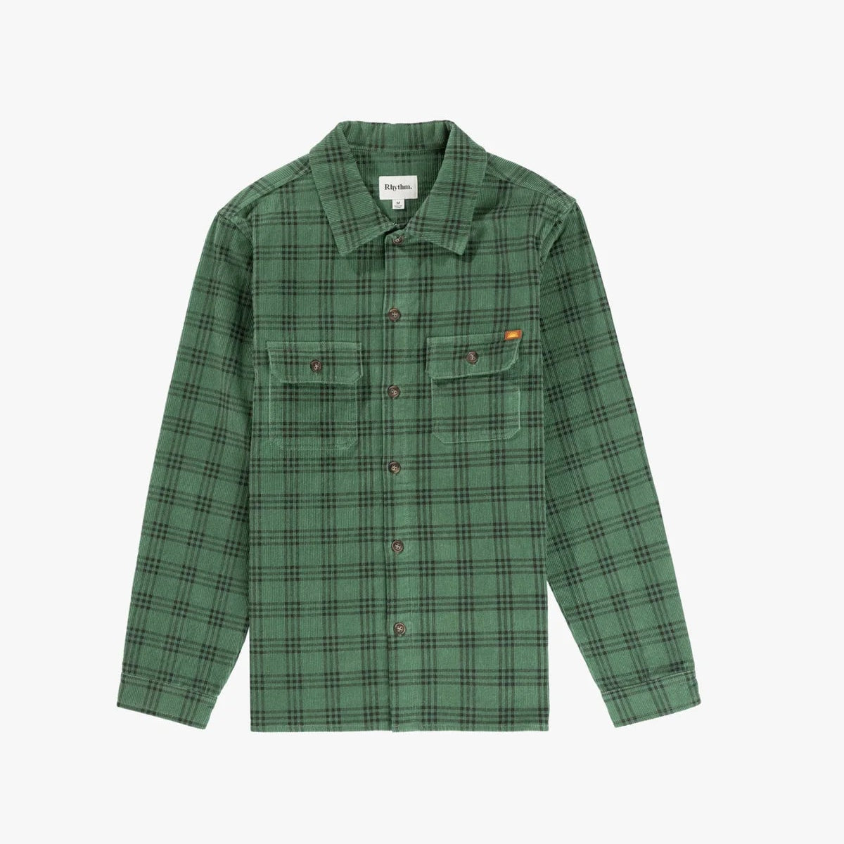 Rhythm Cord Check Overshirt - Green