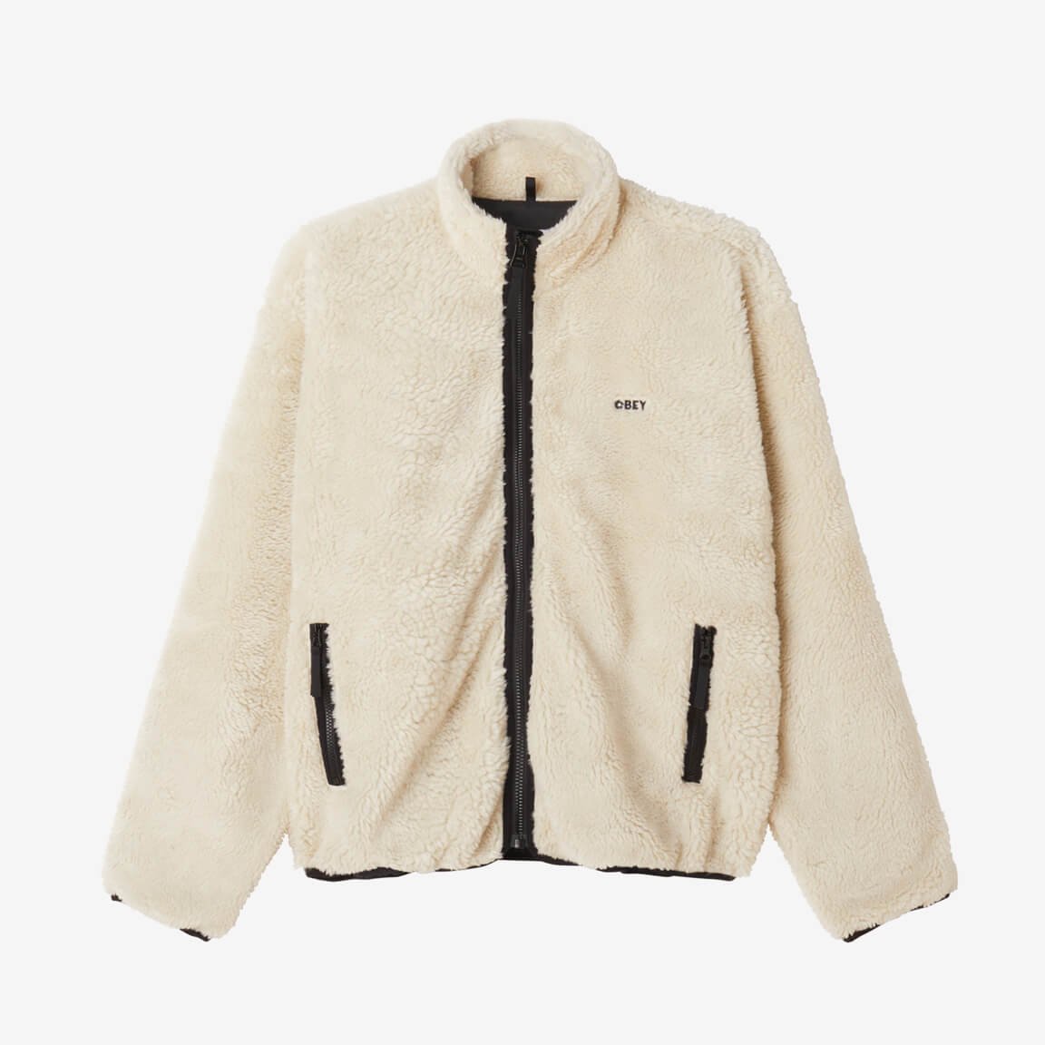 Obey Icon Face Sherpa Jacket - Unbleached