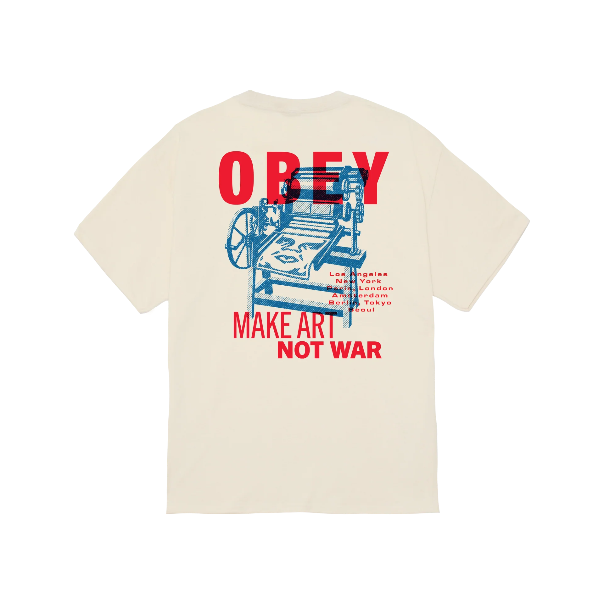 Obey Printing Press Make Art T-Shirt - Cream