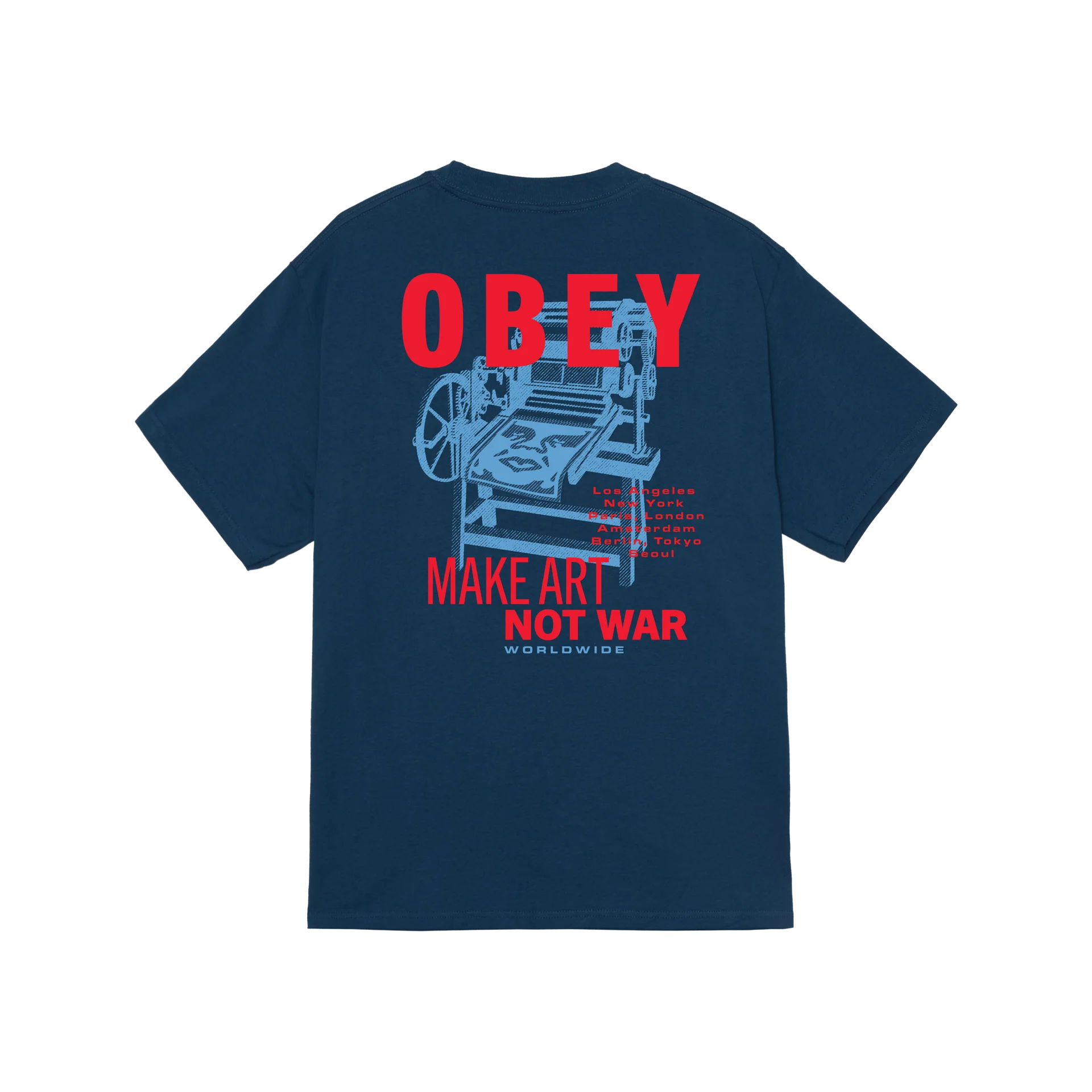 Obey Printing Press Make Art T-Shirt - Harbour Blue