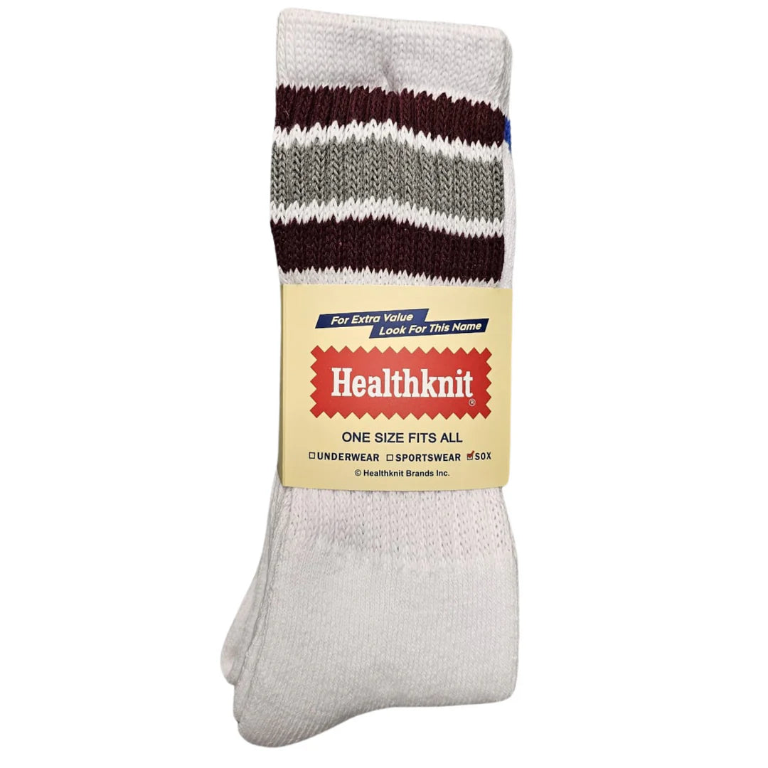 Healthknit 3 Pack Socks - White / Green / Grey / Red