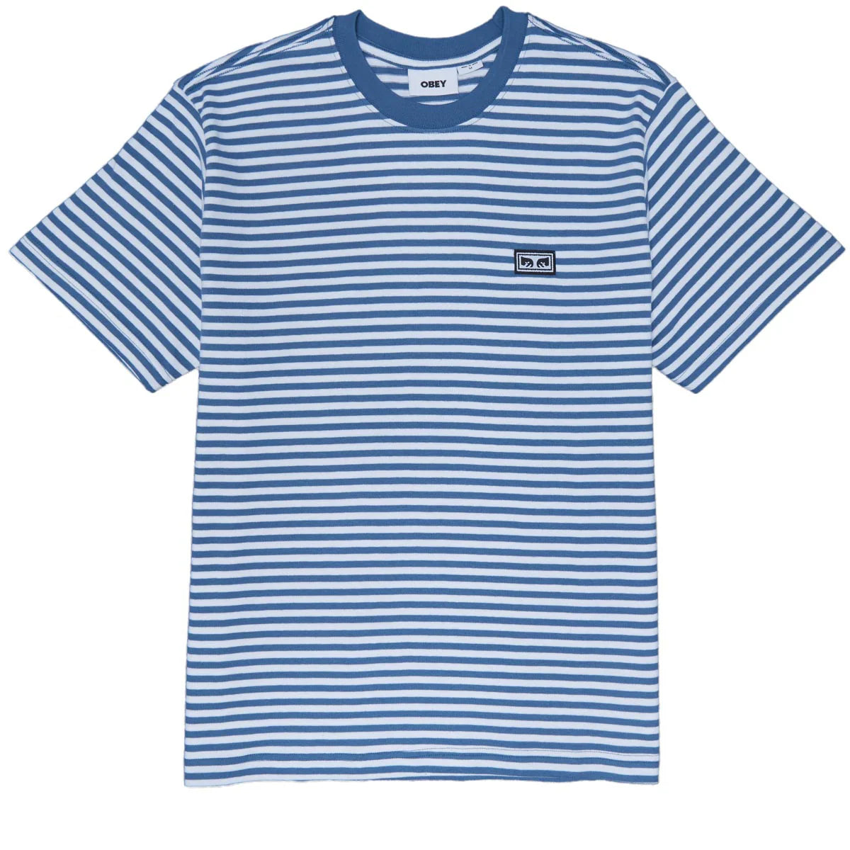 Obey Established Works Eyes Stripe T-Shirt - Coronet Blue