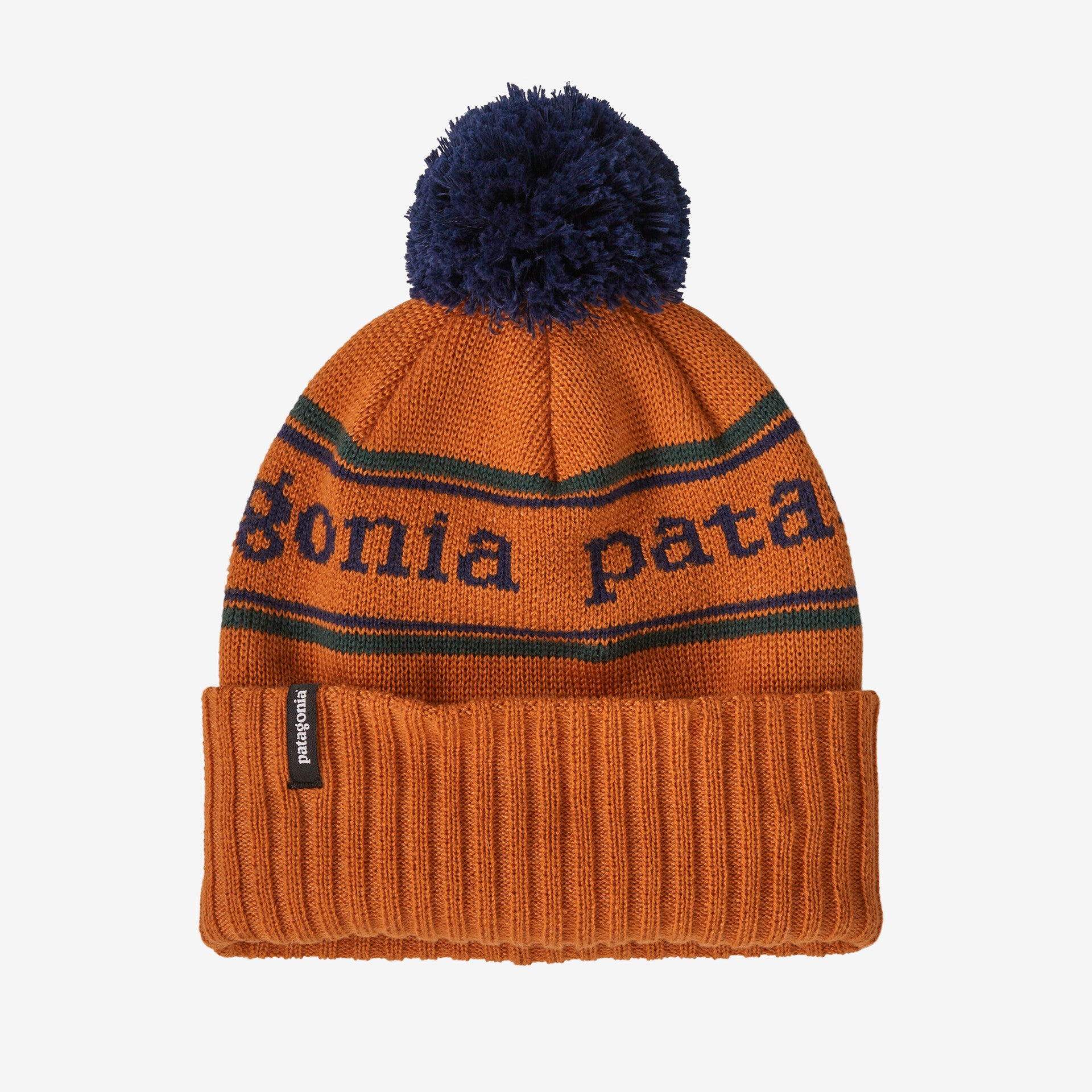 Patagonia Powder Town Beanie - Park Stripe / Redtail Rust