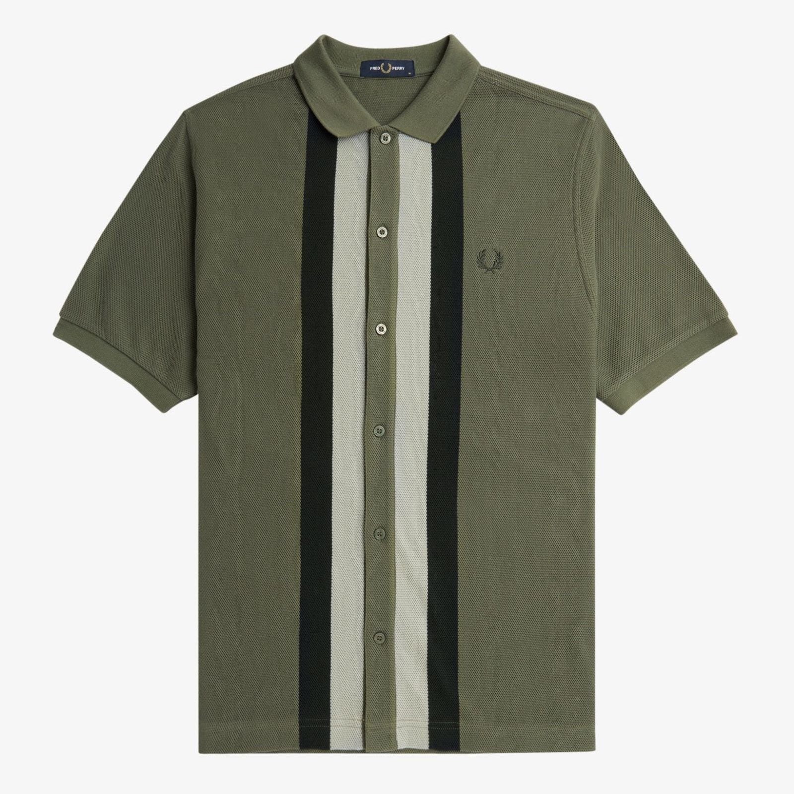 Fred Perry Panelled Button Through - Green