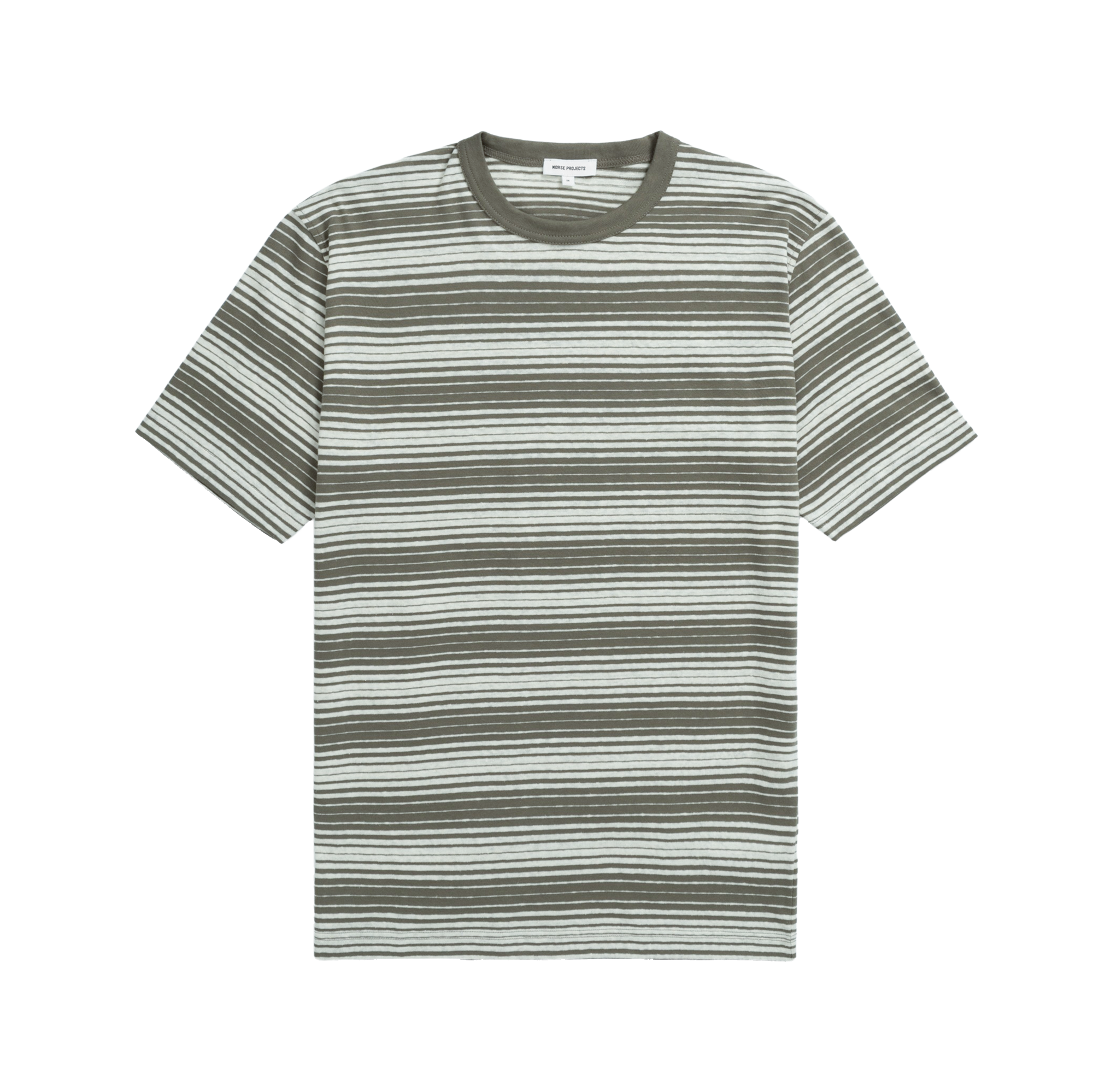 Norse Projects Johannes Spaced Stripe T-Shirt - Sediment Green