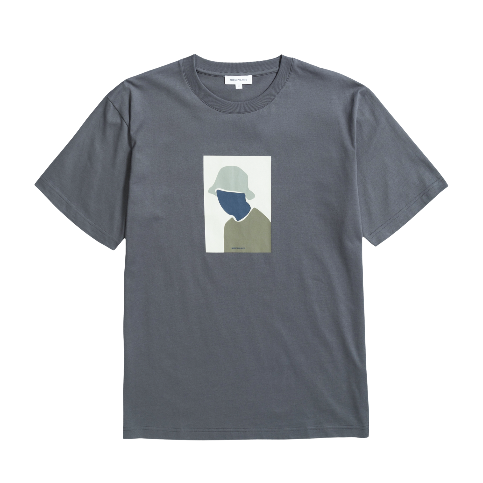 Norse Projects Johannes Bucket Hat Print T-Shirt - Magnet Grey