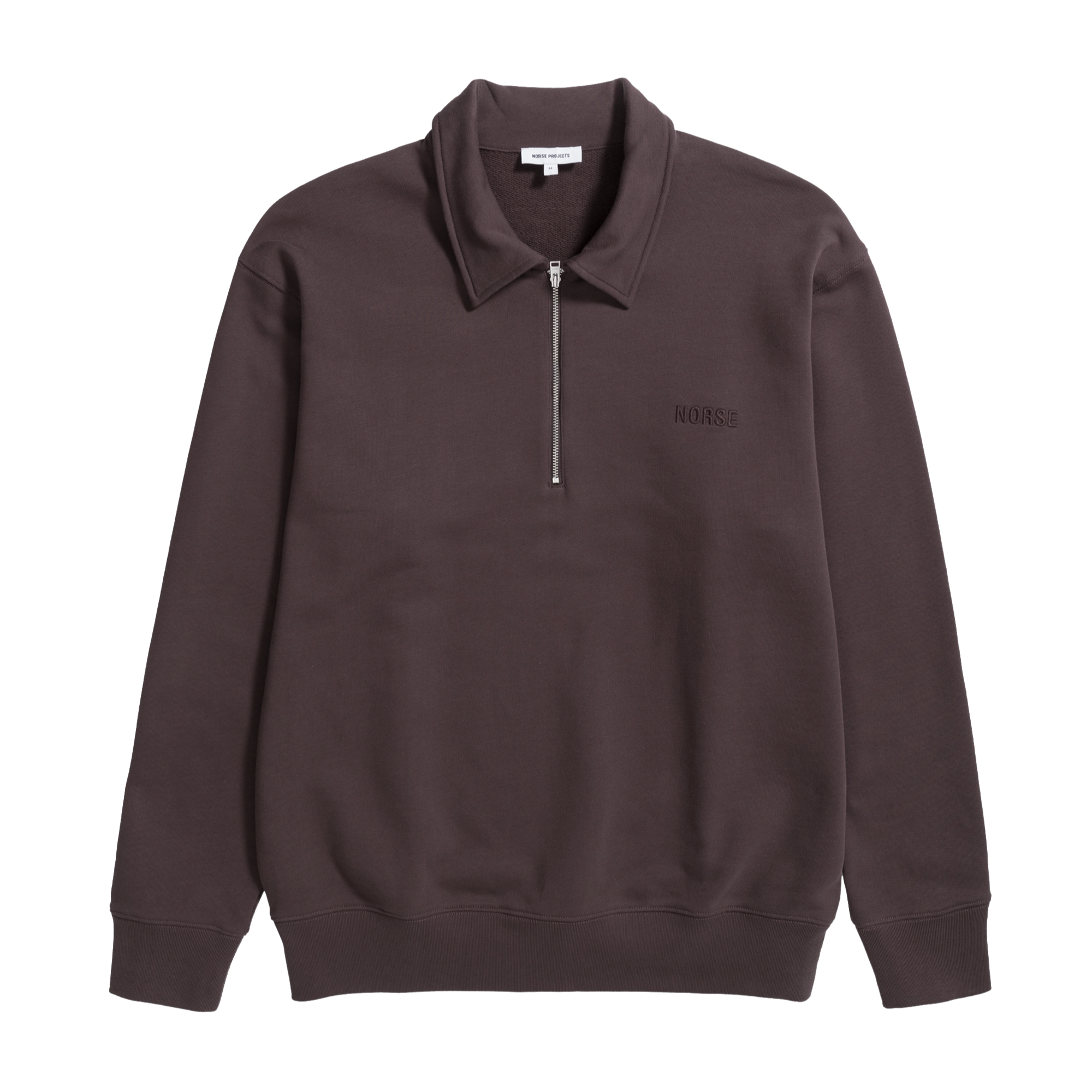 Norse Projects Ketel Norse Logo Half Zip - Wine Red