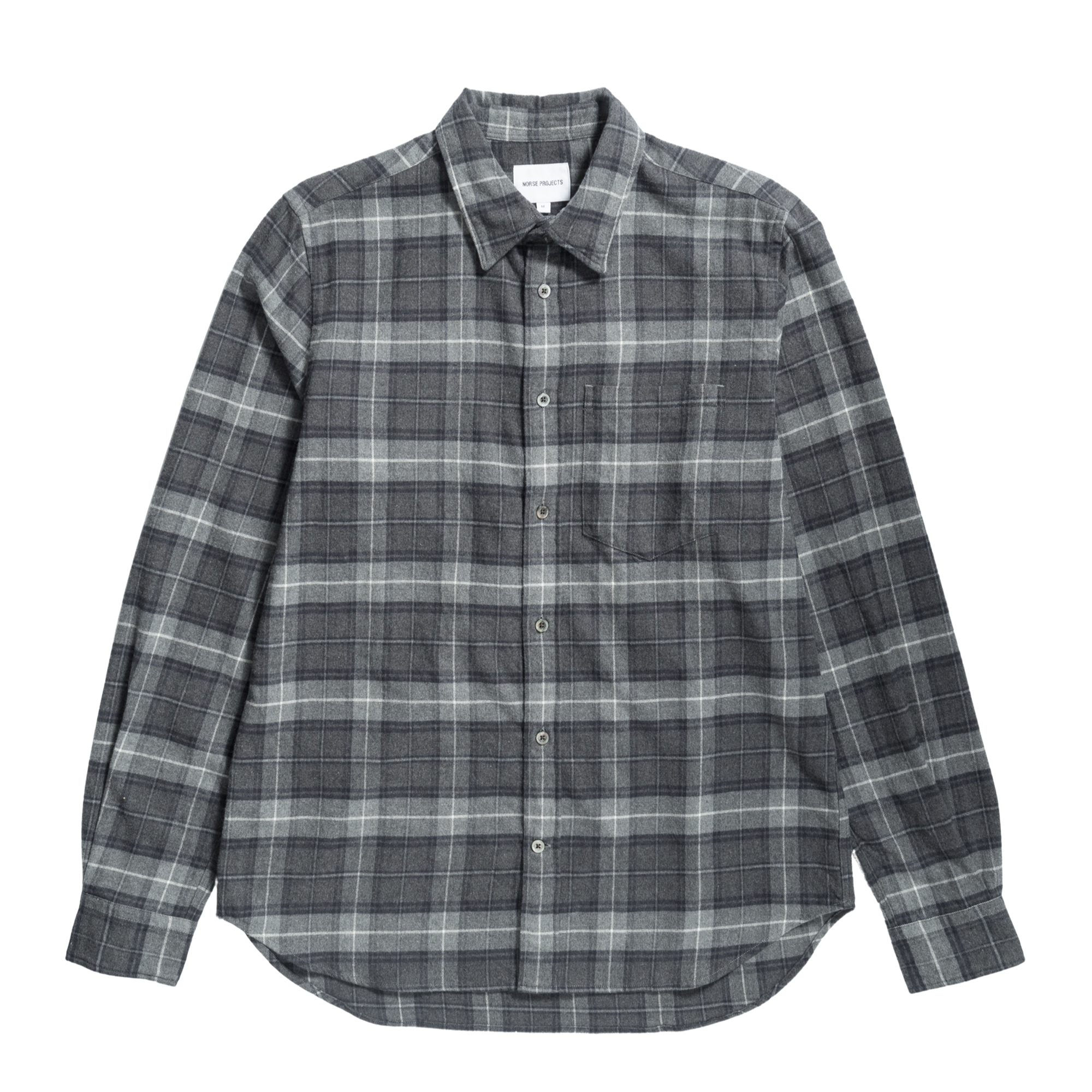 Norse Projects Osvald Flannel Check Shirt - Grey Melange