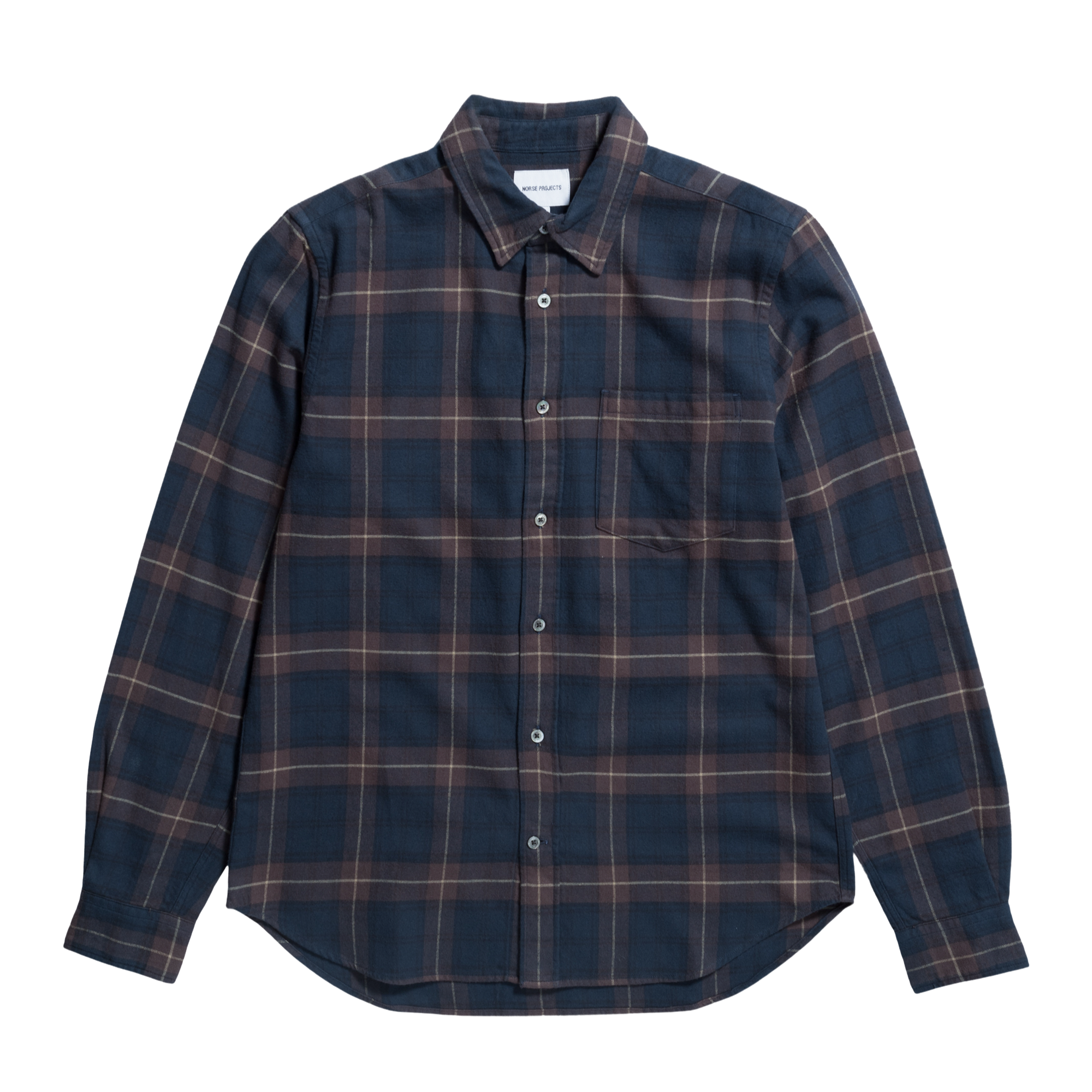 Norse Projects Osvald Flannel Check Shirt - Wine Red