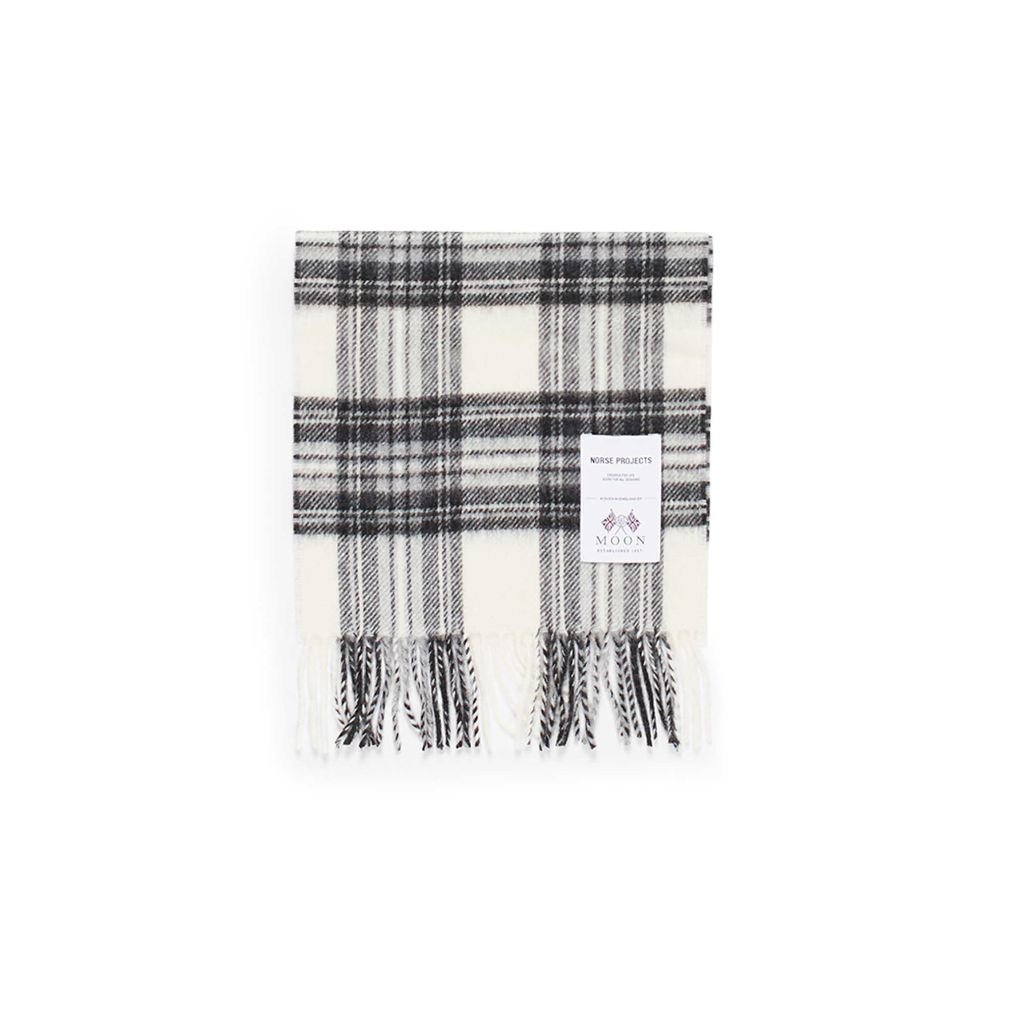 Norse Projects Moon Check Lambswool Scarf - Taupe