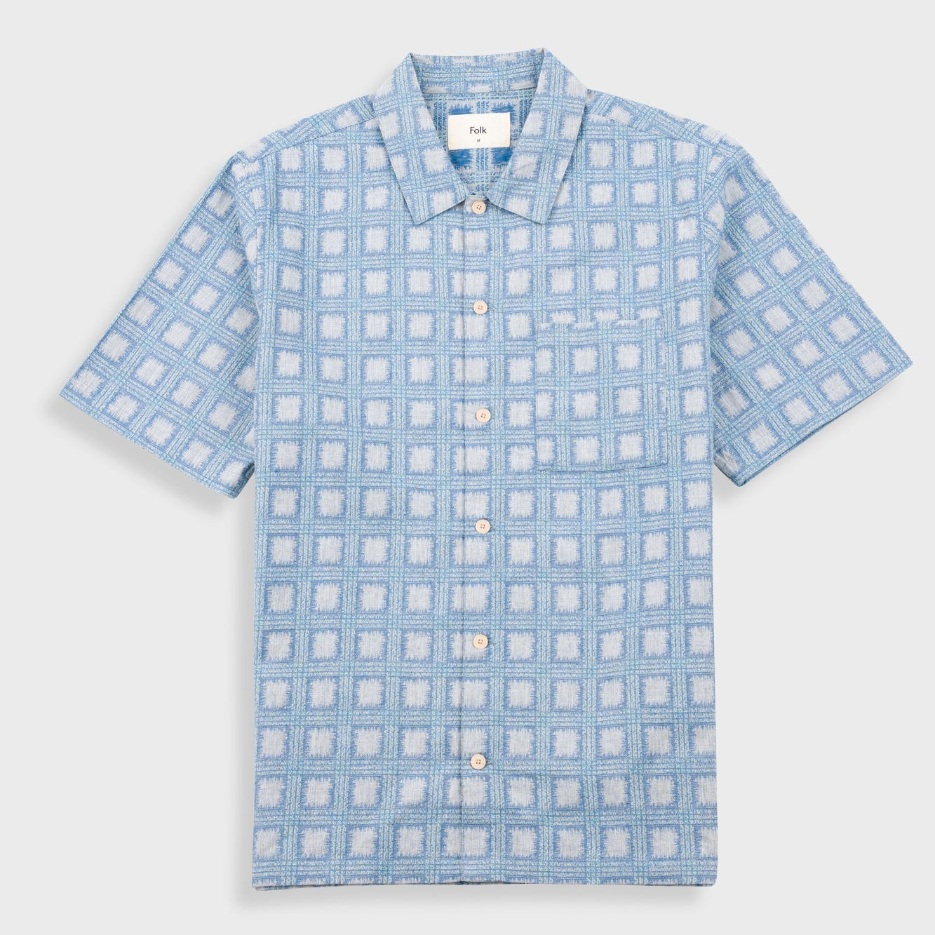 Folk Gabe Shirt - Blue Tile Tapestry