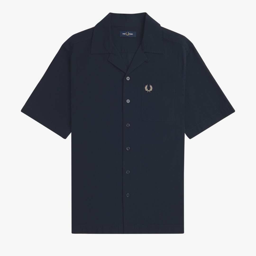 Fred Perry Lightweight Texture Shirt - Dark Navy