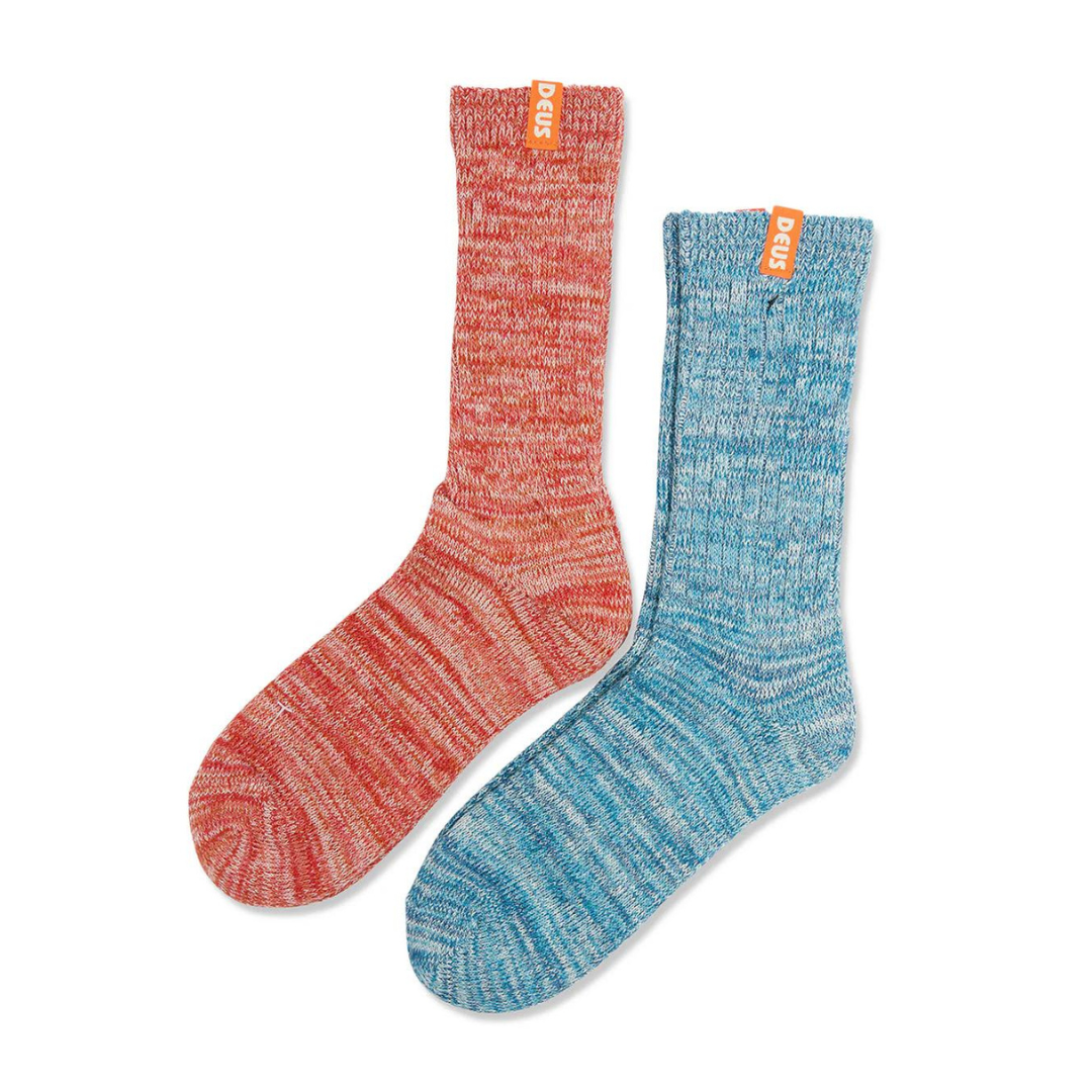 Deus Oil Textured Sock - 2 Pack Multi