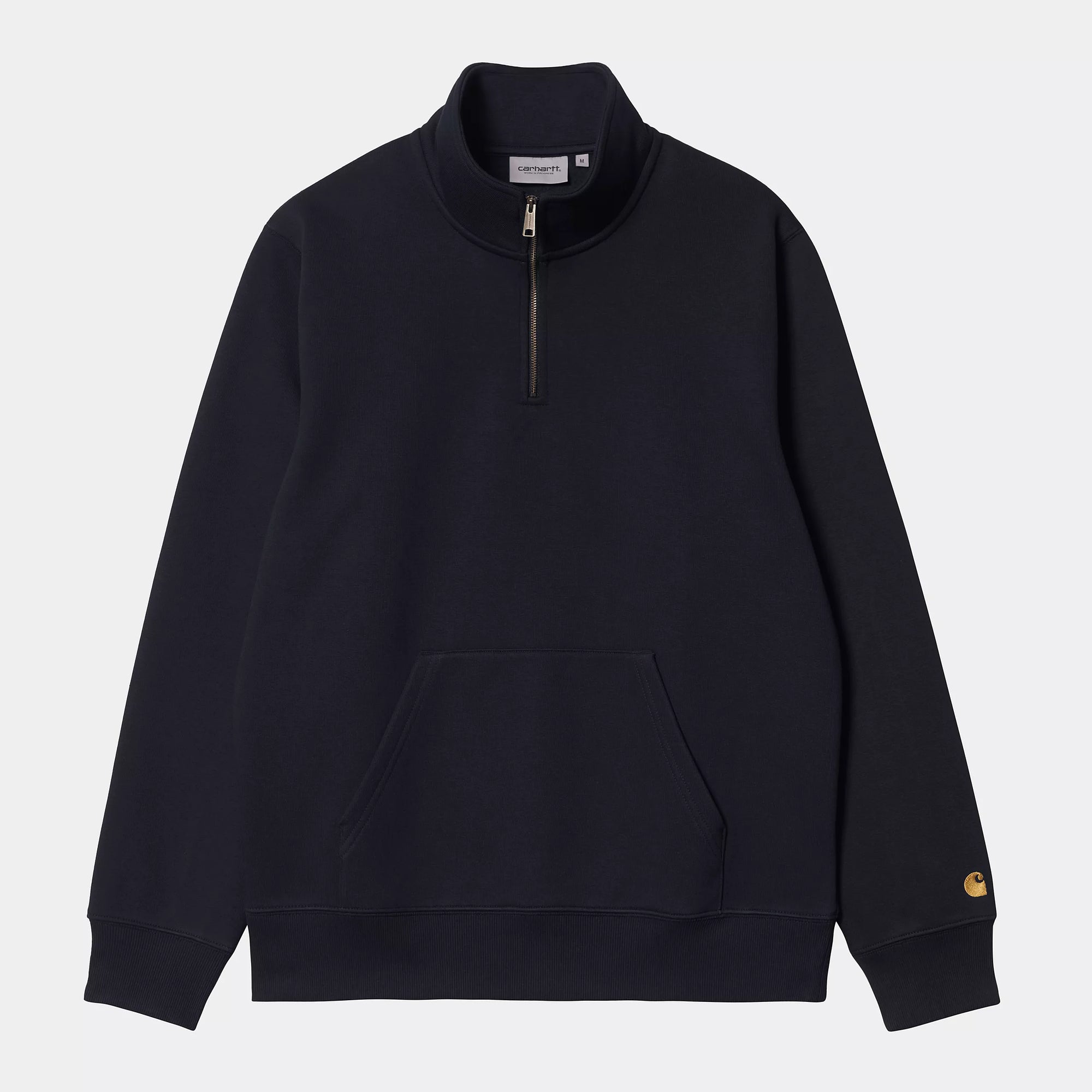 Carhartt WIP Chase Zip Neck - Dark Navy / Gold