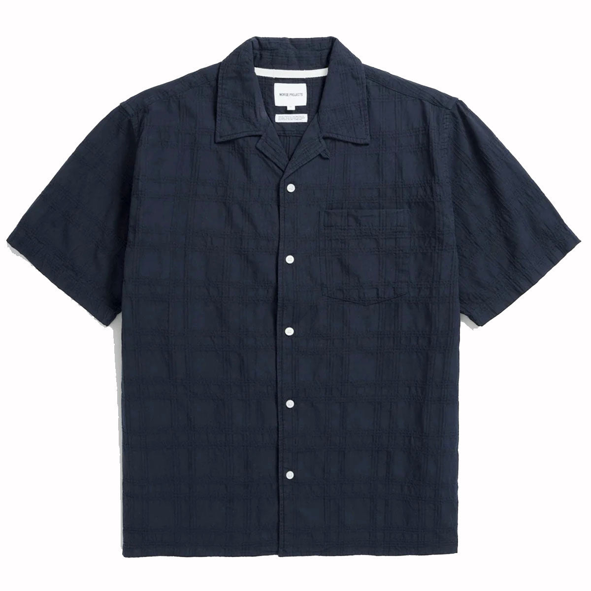 Norse Projects Carsten Dobby Check Shirt - Dark Navy