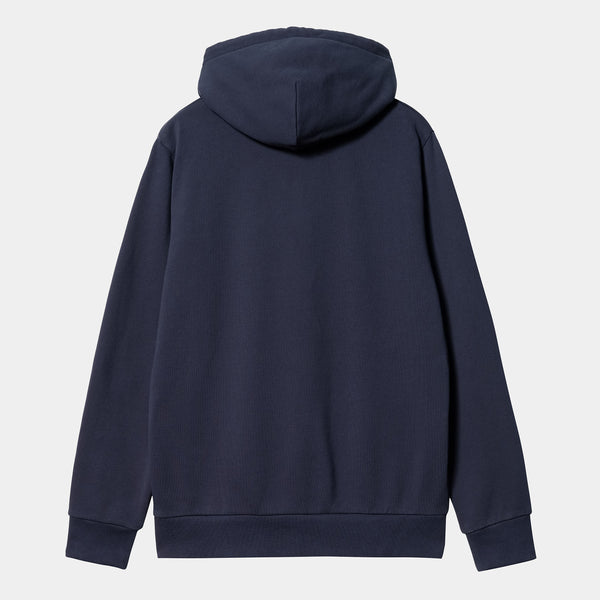 Buy the Carhartt WIP Hooded Script Embriodery Sweat - Blue / White ...