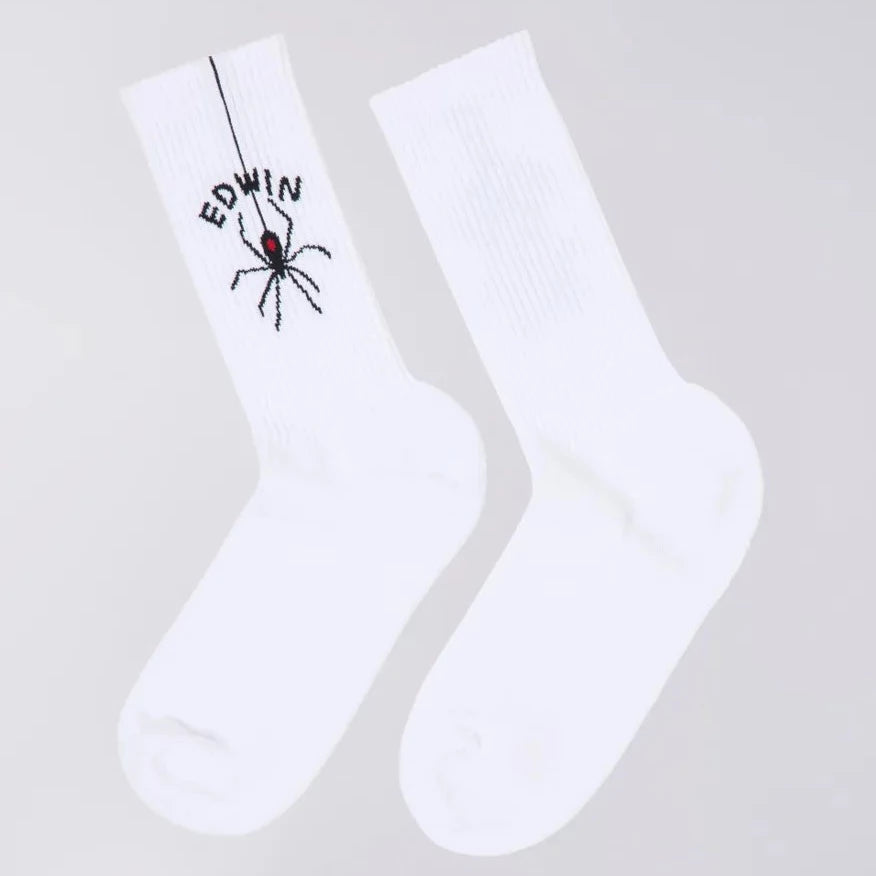 Edwin Spider Socks - White