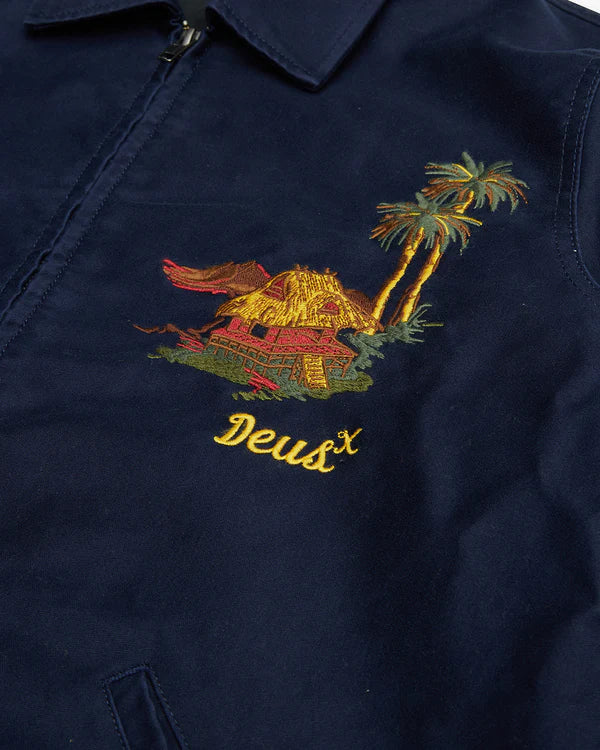 Buy the Deus Voodoo Souvenir Jacket - Navy | Jingo Clothing