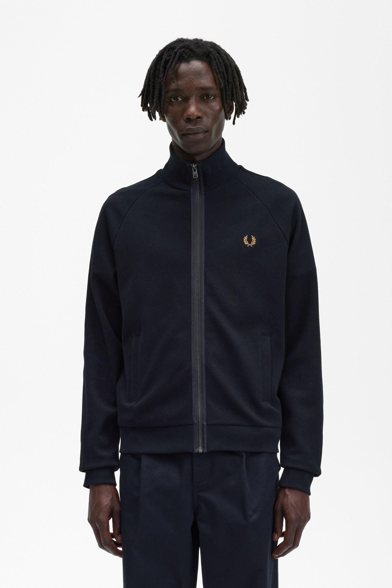 Fred perry taped outlet track jacket black