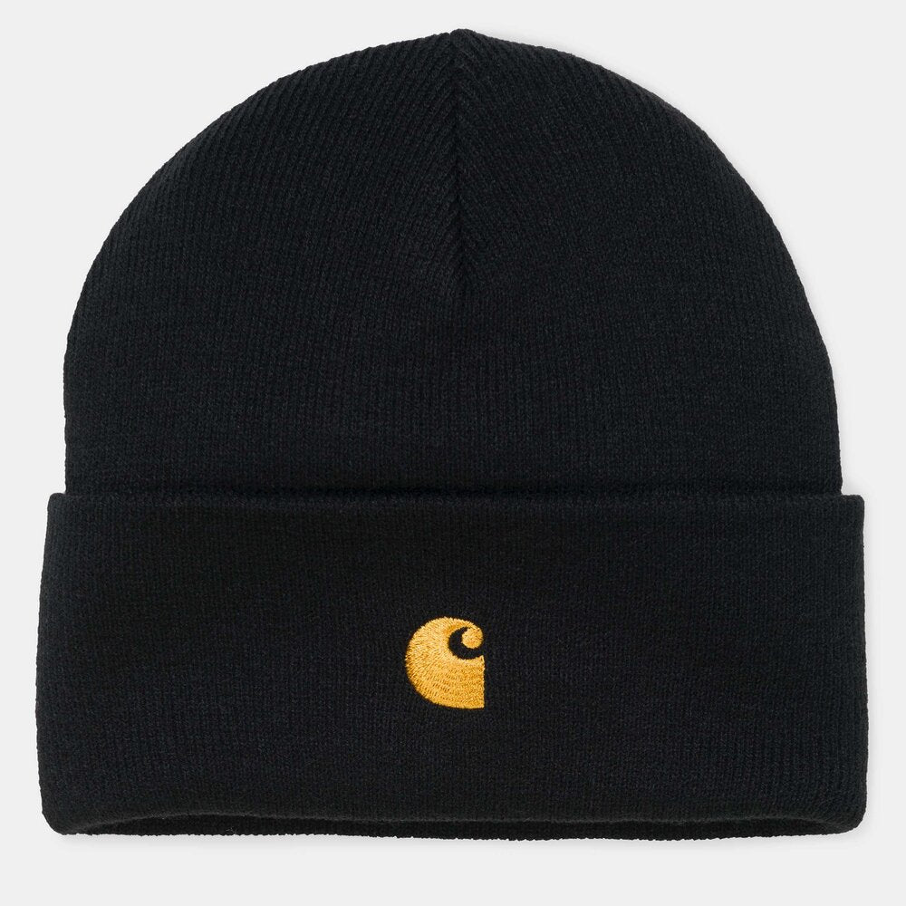 Carhartt WIP Chase Beanie - Black / Gold