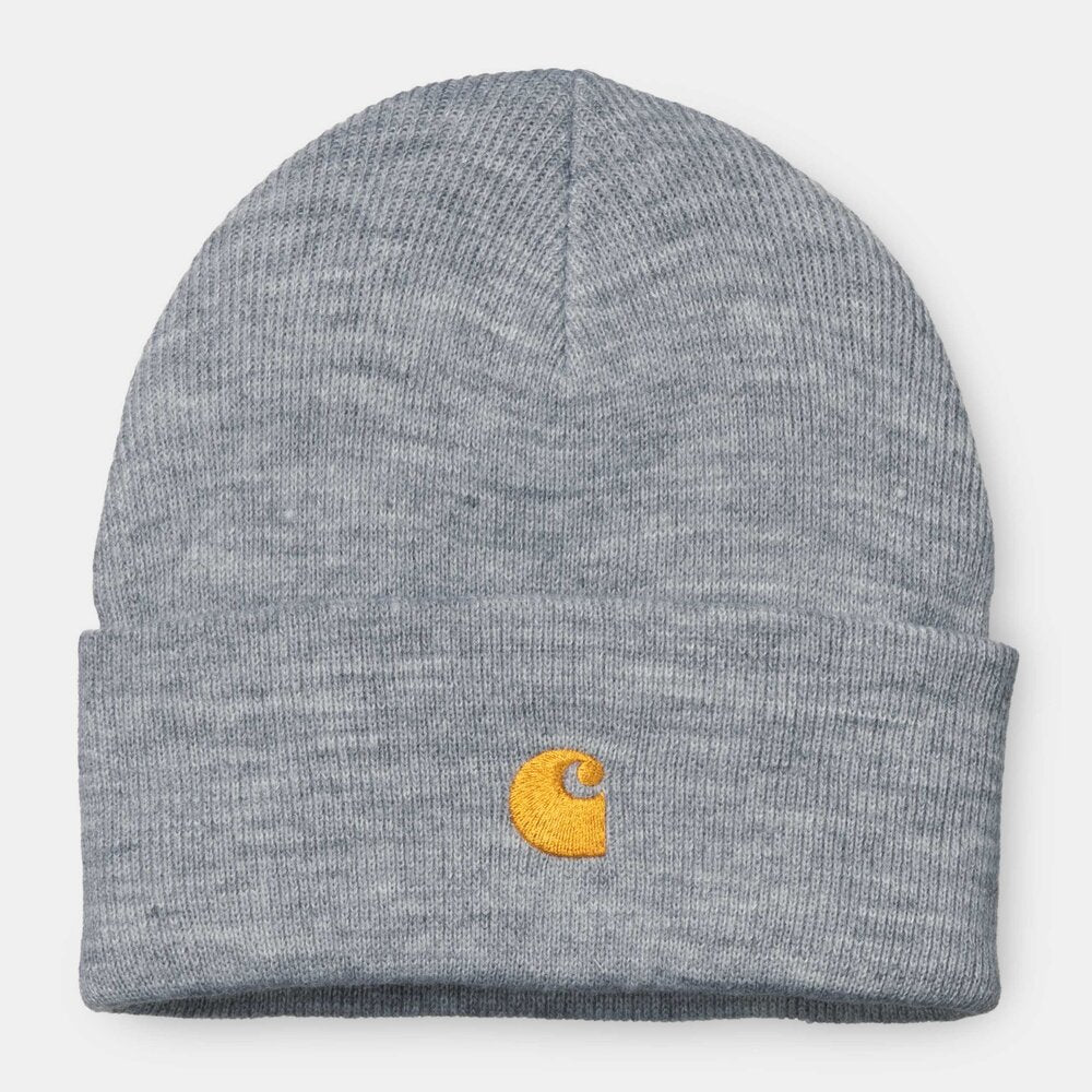 Carhartt WIP Chase Beanie - Grey Heather / Gold